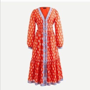 J Crew Boho Floral Midi Dress size 8